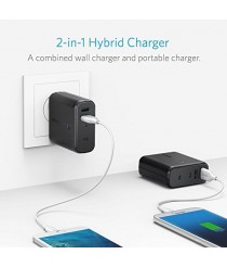 Anker PowerCore Fusion 5000 2-in-1 Portable Charger and Wall Charger, AC Plug with 5000mAh Capacity, PowerIQ Technology, For Apple and Android  