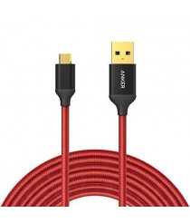 Anker Nylon Braided Tangle-Free Micro USB Cable with Gold-Plated Connectors for Android 1.8 m - Red
