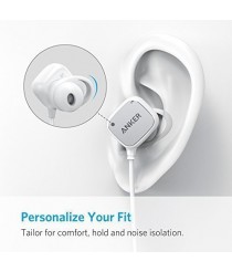 Anker Bluetooth headphone SoundBuds Tag In-Ear Bluetooth Earbuds Smart Magnetic Headphones with aptX Technology, CVC 6.0 Noise Cancellation, 6 Hour Playtime  - white