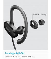 Anker Bluetooth Headphones, Anker SoundBuds Curve Bluetooth 4.1 Sports Earphones with 12.5 Hour Battery, AptX Stereo Sound, Waterproof Nano Coating, Workout Headset with Built-In Mic and Carry Pouch