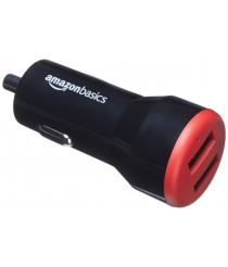 AmazonBasics Dual-Port USB Car Charger  - 4.8 Amp/24W, 
