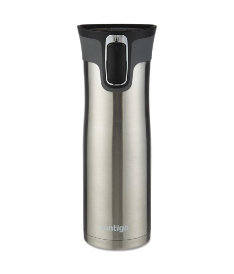 Contigo AUTOSEAL West Loop Vacuum Insulated Stainless Steel Travel Mug with Easy-Clean Lid, 592 milliliters (20 oz) - Silver  